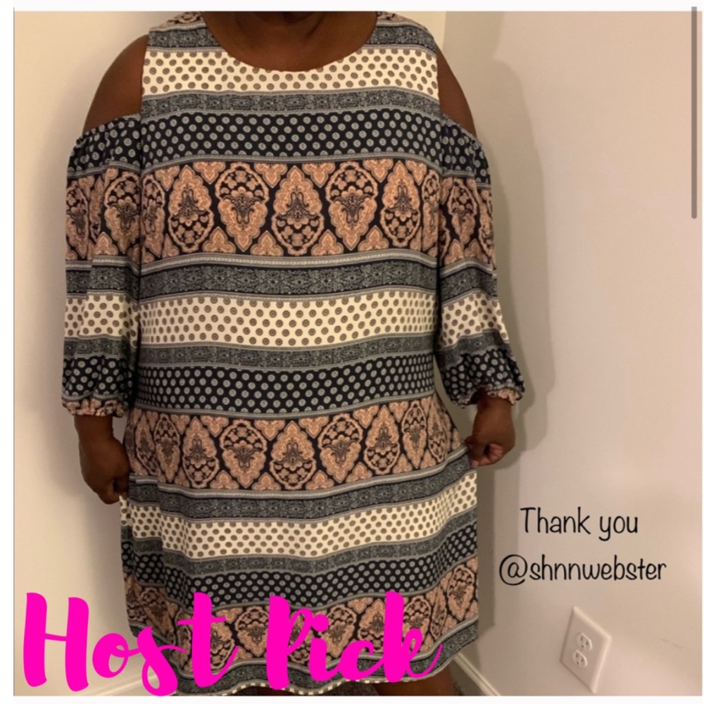 Stripped cold shoulder dress - Picture 6 of 7